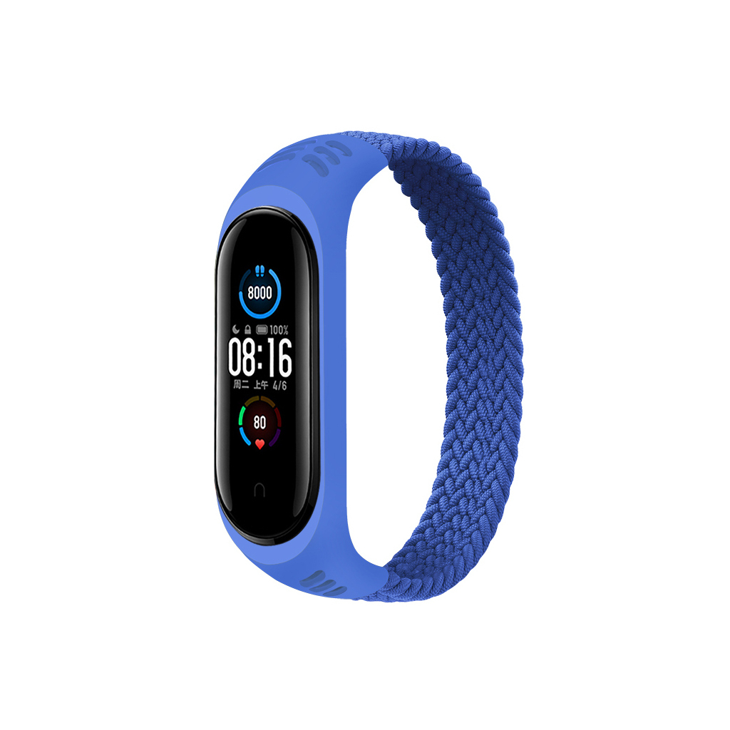 Ремінець до фітнес браслета BeCover Elastic Nylon Style для Xiaomi Mi Smart Band 5/6 (Size L) Deep Blue (706160)