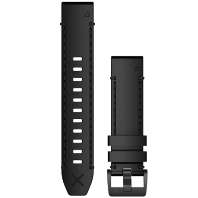 Ремінець до смарт-годинника Garmin MARQ, QuickFit 22m, Black Leather Strap (010-12738-19)