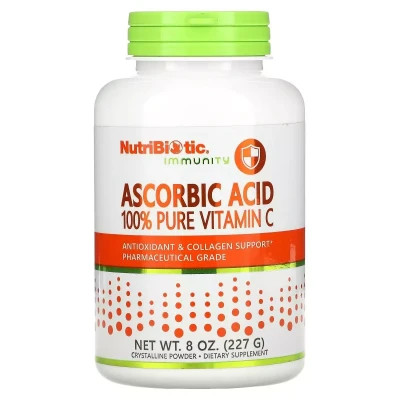 Вітамін NutriBiotic Аскорбінова кислота у порошку, Вітамін C, Ascorbic Acid, 100% Pur (NBC-00200)