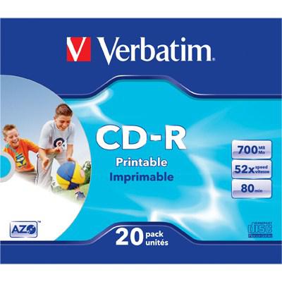 Диск CD Verbatim 700Mb 52x SlimCase.Extra.Printable (43424)