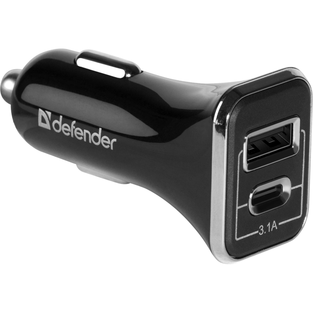 Зарядний пристрій Defender UCC-33 USB + Type-C, 5V / 3.1A, cable (83835)