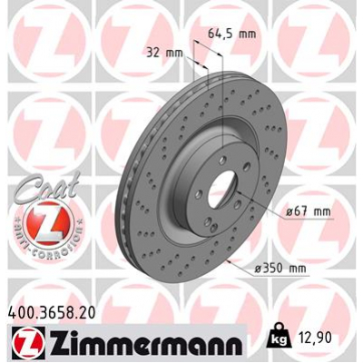 Гальмівний диск ZIMMERMANN 400.3658.20