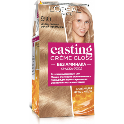 Фарба для волосся L'Oreal Paris Casting Creme Gloss 910-Дуже світло-русявий попелястий 120мл (3600521831786)