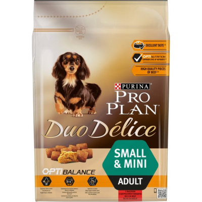 Сухий корм для собак Purina Pro Plan Duo Delice з яловичиною. Для малих порід 2.5 кг (7613034819758)