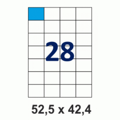 Етикетка самоклеюча Tama 52,5х42,4 (28 на листі) с/кл (100листів) (16777)