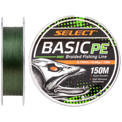 Шнур Select Basic PE 150m Dark Green 0.14mm 15lb/6.8kg (1870.18.23)