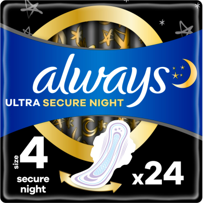 Гігієнічні прокладки Always Ultra Secure Night (Розмір 4) 24 шт. (8006540093764)