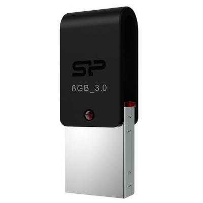 USB флеш накопичувач Silicon Power 8GB Mobile X31 USB 3.0, OTG, Black (SP008GBUF3X31V1K)