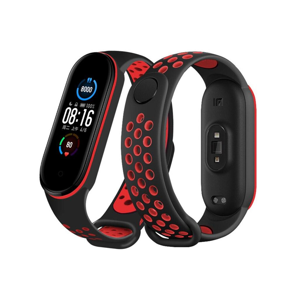 Ремінець до фітнес браслета BeCover Nike Style для Xiaomi Mi Smart Band 5 Black-Red (705153)