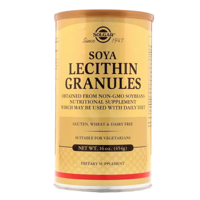 Амінокислота Solgar Соєвий Лецитин в гранулах, Soya Lecithin Granules, 454 гр. (SOL-01561)