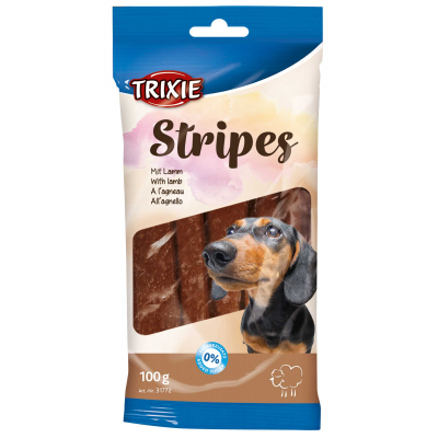 Ласощі для собак Trixie Stripes з ягням 100 г (10 шт) (4011905317724)