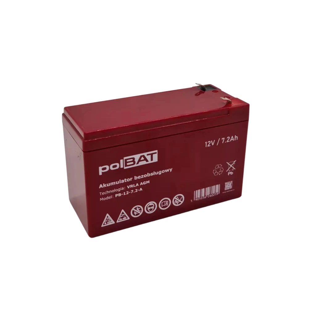 Батарея до ДБЖ polBAT AGM 12V-7.2Ah (PB-12-7.2-A)