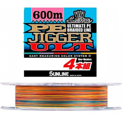 Шнур Sunline PE-Jigger ULT 600m 1.7/0.225mm 30lb/13.0kg Multi Color (1658.10.91)