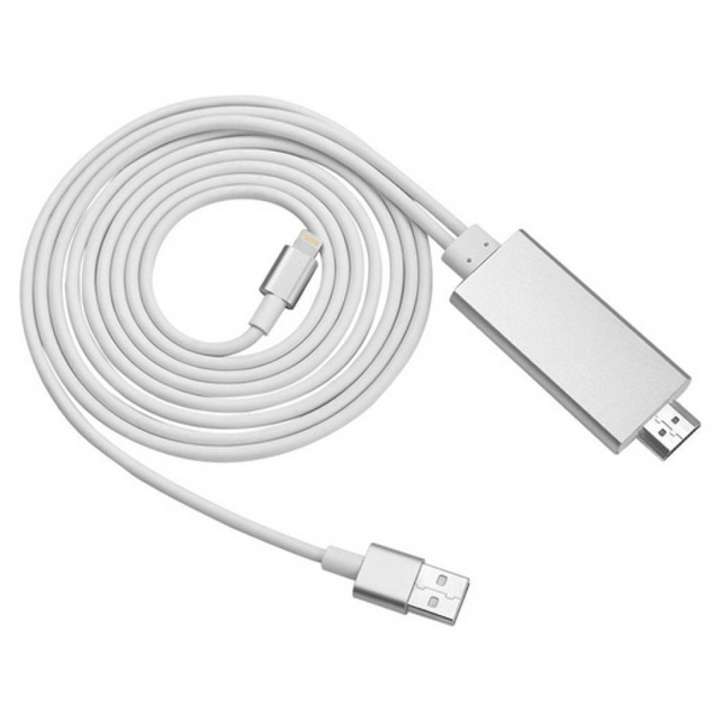 Перехідник MHL Apple 8 Pin to HDMI Dynamode (MHL-HDMI-iPhone silver)