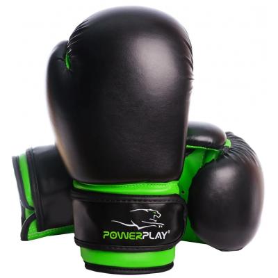 Боксерські рукавички PowerPlay 3004 JR 6oz Black/Green (PP_3004JR_6oz_Black/Green)