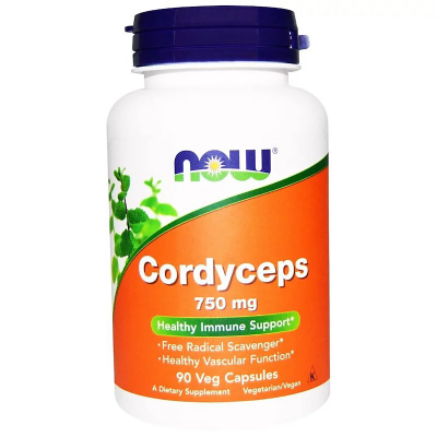 Трави Now Foods Гриби Кордицепс, 750 мг Cordyceps, 90 капсул (NOW-03005)