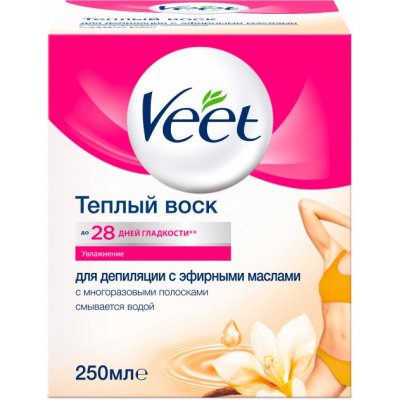 Віск для депіляції Veet теплий з ефірними оліями 250 мл (5003267101058)