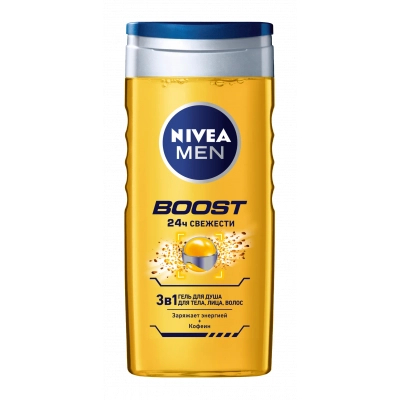 Гель для душу Nivea Men Boost 3в1 з кофеїном 250 мл (4005900824455)