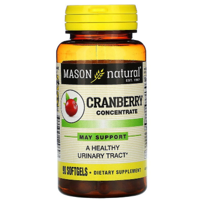 Трави Mason Natural Журавлинний концентрат, Cranberry Concentrate, 90 гелевих ка (MAV-12969)