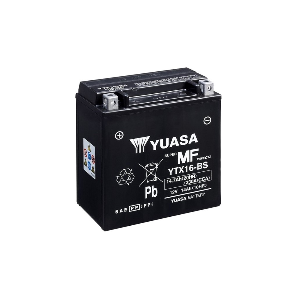 Акумулятор автомобільний Yuasa 12V 14,7Ah MF VRLA Battery (YTX16-BS)