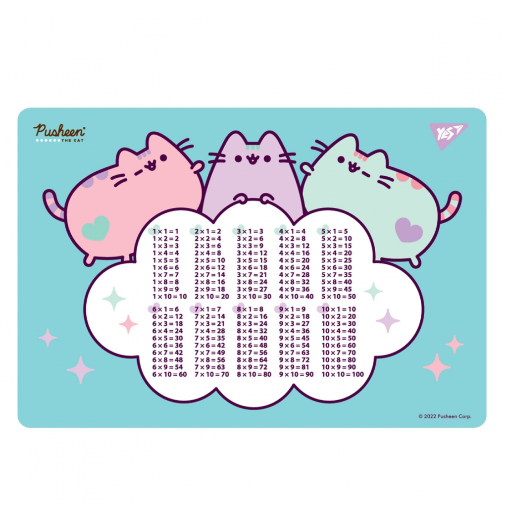 Підкладка настільна Yes Pusheen таблиця множення (492046)