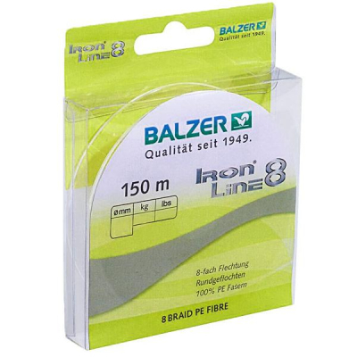 Шнур Balzer Iron Line 8x Yellow 150м 0.21мм 15,4кг (желтый) (12661 021)