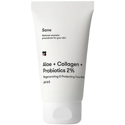 Маска для обличчя Sane Aloe + Collagen + Probiotics 2% Regenerating & Protecting Face Mask 75 мл (4820266830199)