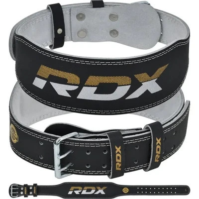 Атлетичний пояс RDX 4 шкіряний Black Gold M (WBS-4RB-M)