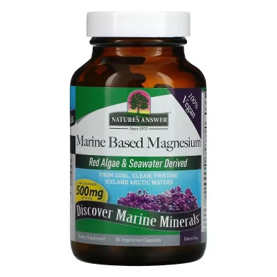 Мінерали Nature's Answer Магній морського походження, 500 мг, Marine Based Magnesium, 90 ві (NTA-16462)