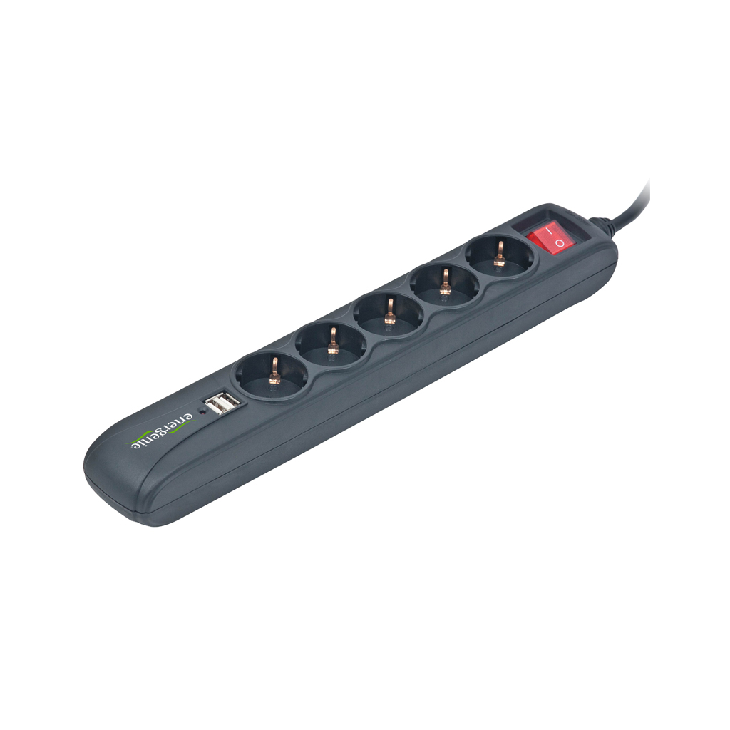 Мережевий фільтр живлення EnerGenie SPG5-U-5 Power strip with USB charger, 5 sockets, (SPG5-U-5)