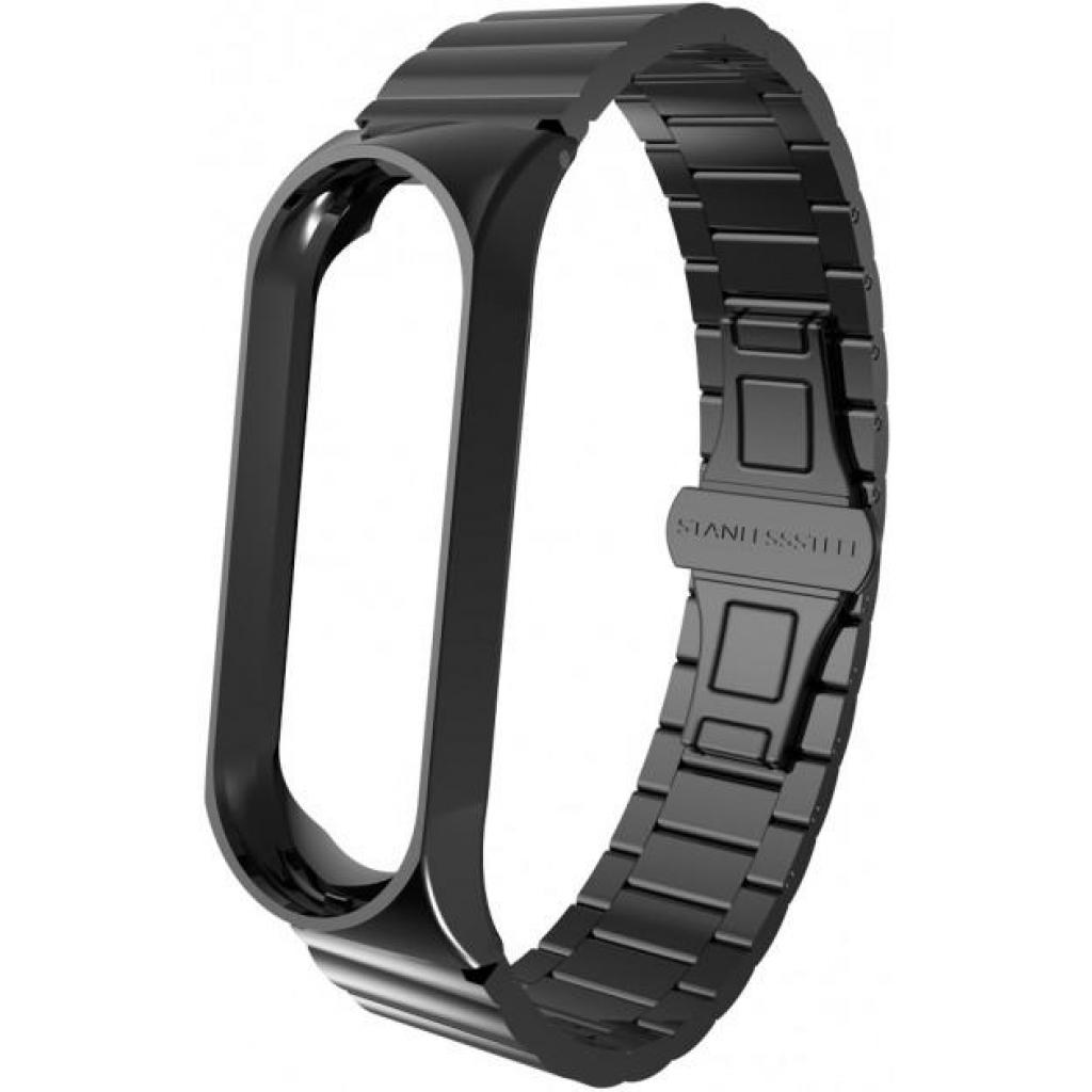 Ремінець до фітнес браслета XoKo Metal Premium для Mi Band 3/4 Black (XK-XM-SB-BK)