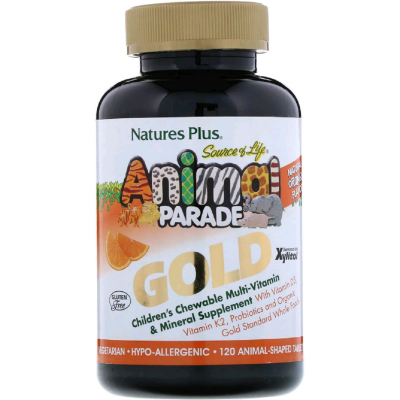 Мультивітамін Natures Plus Мультивітаміни для Дітей, Смак Апельсину, Animal Parade Gold (NAP-29936)