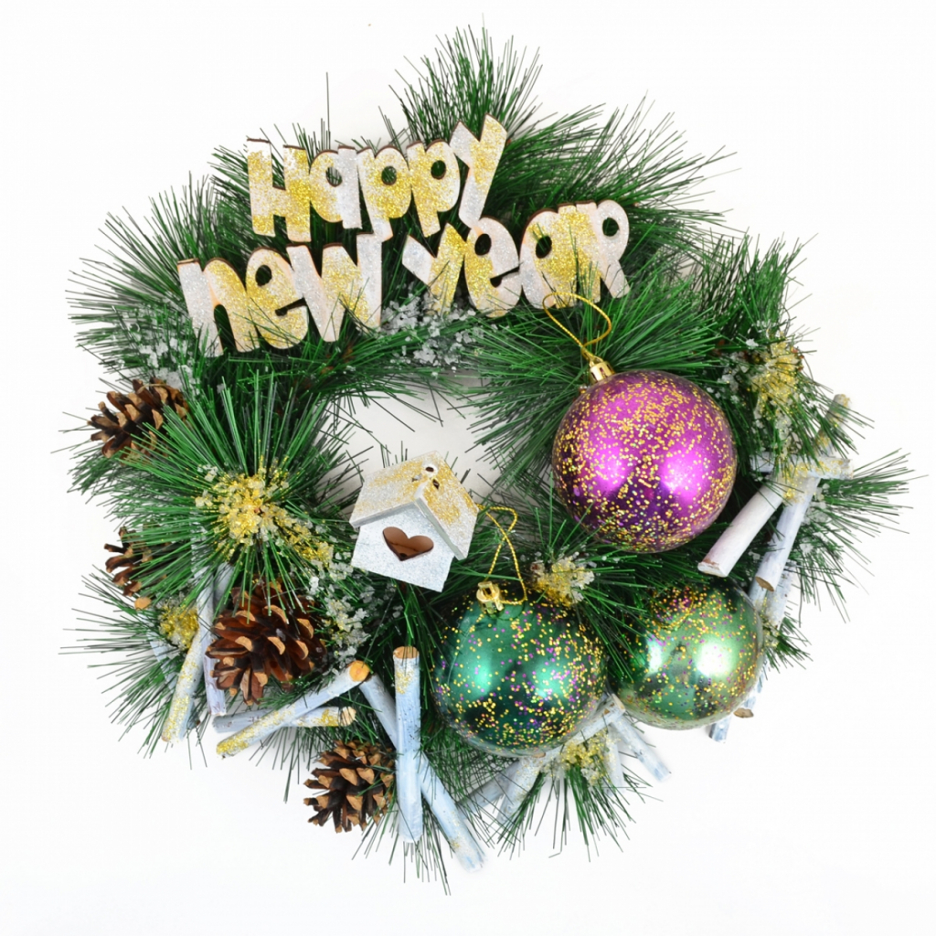 Різдвяний вінок YES! Fun Happy New Year 15 см (904321)