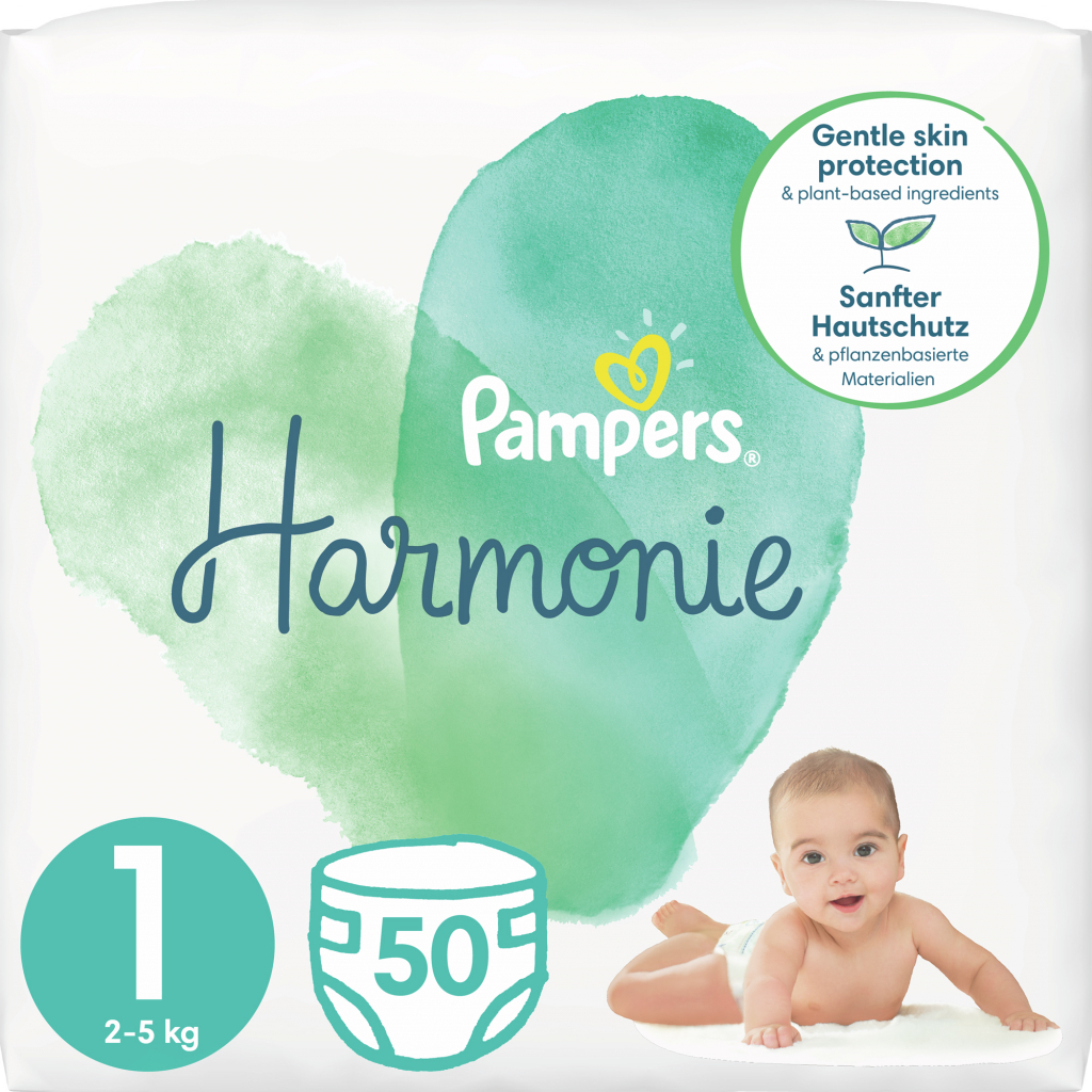 Підгузок Pampers Harmonie Newborn Розмір 1 (2-5 кг) 50 шт. (8006540156513)