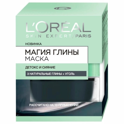 Маска для обличчя L'Oreal Paris Магія глини з натуральною глиною та вугіллям 50 мл (3600523306107)