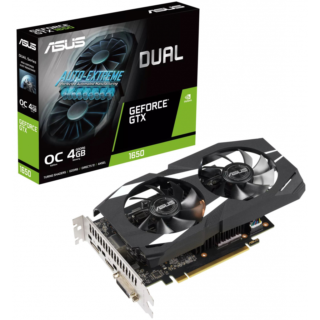 Відеокарта ASUS GeForce GTX1650 4096Mb DUAL OC D6 (DUAL-GTX1650-O4GD6-P)