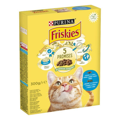 Сухий корм для кішок Purina Friskies зі смаком лосося й овочів 300 г (7613031868063)