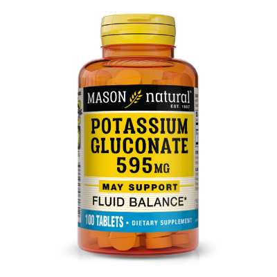 Мінерали Mason Natural Калій Глюконат 595мг, Potassium Gluconate, 100 таблеток (MAV06181)