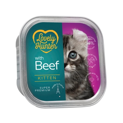 Вологий корм для кішок Lovely Hunter With beef for kittens 85 г (LHU45707)