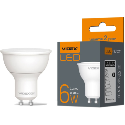 Лампочка Videx LED MR16еD 6W GU10 4100K дімерна (VL-MR16еD-06104)