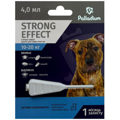 Краплі для тварин Palladium Strong Effect для собак вагою від 10 до 20 кг 1/4 мл (4820150206024)