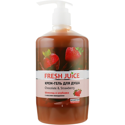 Гель для душу Fresh Juice Chocolate & Strawberry 750 мл (4823015936142)