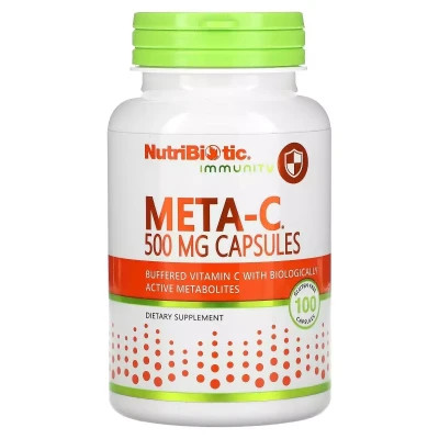 Вітамін NutriBiotic Буферизований вітамін З метаболітами, 500 мг, Meta-C, Immuni (NBC-00180)