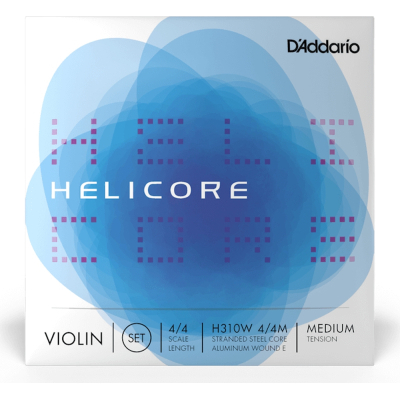 Струни для скрипки D'Addario Helicore Violin String Set Wound E 4/4 Scale Medium Tension (H310W 4/4M)