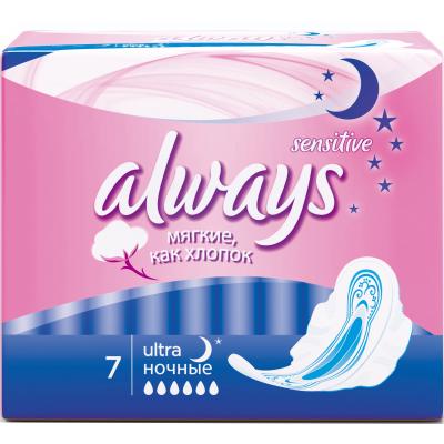 Гігієнічні прокладки Always Ultra Sensitive Night 7 шт (4015400552000)