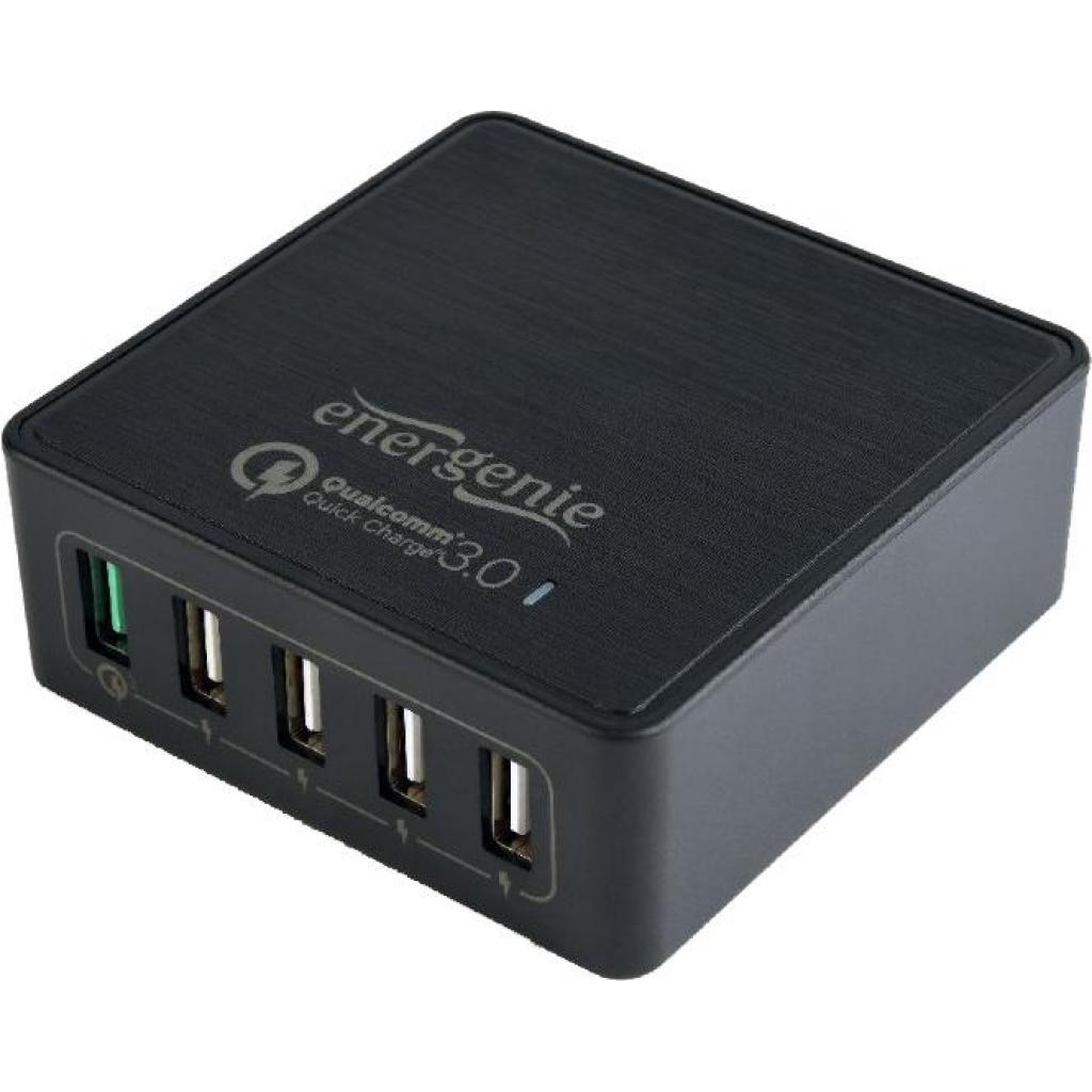 Зарядний пристрій EnerGenie 4xUSB + 1USB QC3 (EG-UQC3-02)