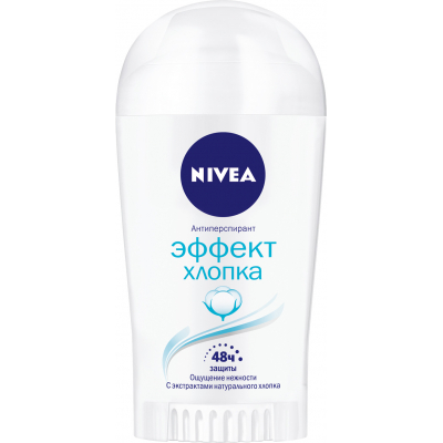 Антиперспірант Nivea Ефект Бавовна стік 40 мл (4005900578693)