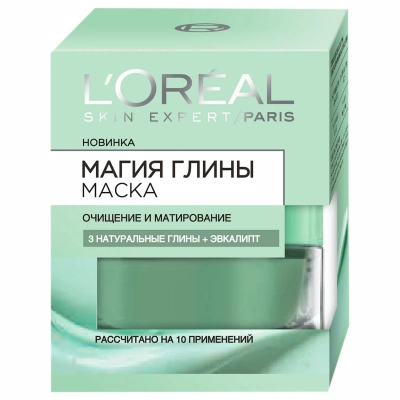 Маска для обличчя L'Oreal Paris Магія глини з натуральною глиною та евкаліптом 50 мл (3600523306121)