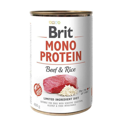 Консерви для собак Brit Mono Protein з яловичиною та рисом 400 г (8595602525348)