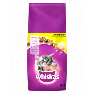 Сухий корм для кішок Whiskas з куркою для кошенят 14 кг (5900951014369)